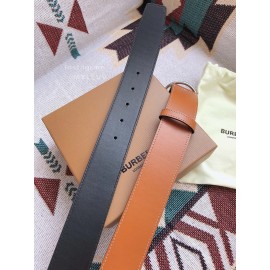 Burberry New Brown Calf Silver Round Buckle 40mm Belts 