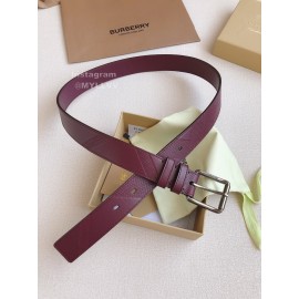 Burberry Purple Leather Needle Buckle 35mm Belts