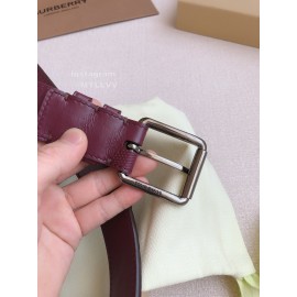 Burberry Purple Leather Needle Buckle 35mm Belts