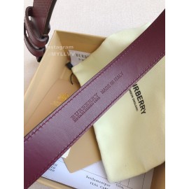 Burberry Purple Leather Needle Buckle 35mm Belts
