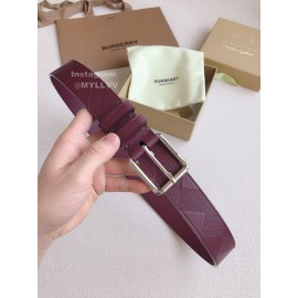 Burberry Purple Leather Silver Needle Buckle 35mm Belts