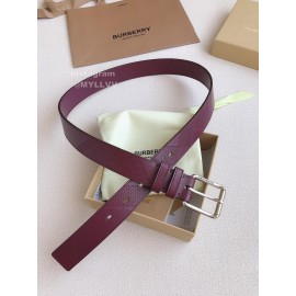 Burberry Purple Leather Silver Needle Buckle 35mm Belts