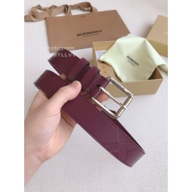 Burberry Purple Leather Silver Needle Buckle 35mm Belts