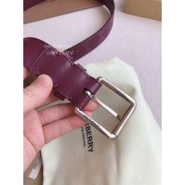 Burberry Purple Leather Silver Needle Buckle 35mm Belts