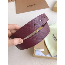 Burberry Purple Leather Silver Needle Buckle 35mm Belts