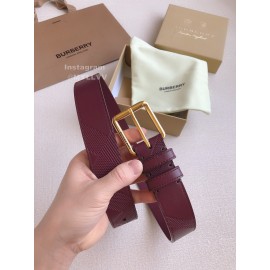Burberry New Purple Leather Gold Needle Buckle 35mm Belts