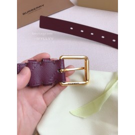 Burberry New Purple Leather Gold Needle Buckle 35mm Belts