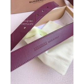 Burberry New Purple Leather Gold Needle Buckle 35mm Belts