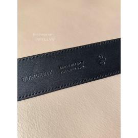 Burberry Black Litchi Grain Leather Needle Buckle 35mm Belts For Men