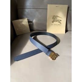 Burberry Black Litchi Grain Calf Gold Buckle 35mm Belts For Men