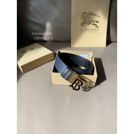 Burberry Black Litchi Grain Calf Gold Buckle 35mm Belts For Men
