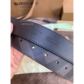 Burberry Fashion Leather Silver Needle Buckle 35mm Belts