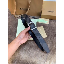 Burberry Fashion Leather Silver Needle Buckle 35mm Belts