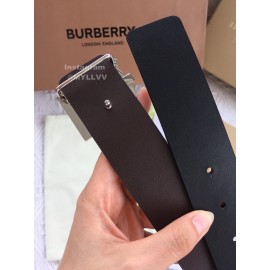 Burberry Fashion Black Leather Silver Buckle 40mm Belts