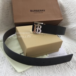 Burberry Fashion Black Leather Silver Buckle 40mm Belts