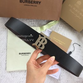 Burberry Fashion Black Leather Silver Buckle 40mm Belts