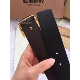 Burberry Fashion Black Leather Gold Buckle 40mm Belts