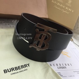 Burberry Fashion Black Leather Black Buckle 40mm Belts