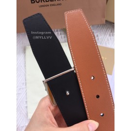 Burberry Fashion Brown Leather Silver Buckle 40mm Belts