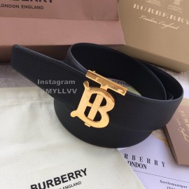Burberry Fashion Brown Leather Gold Buckle 40mm Belts