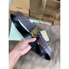 Burberry Embossed Leather Gold Buckle 40mm Belts For Men