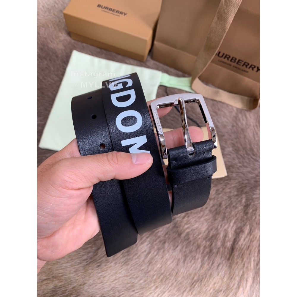 Burberry Letter Leather Needle Buckle 40mm Belts