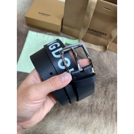 Burberry Black Letter Leather Needle Buckle 40mm Belts
