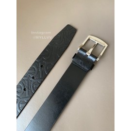 Burberry Embossed Black Leather Needle Buckle 35mm Belts For Men