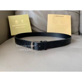 Burberry Embossed Black Leather Needle Buckle 35mm Belts For Men