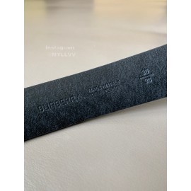 Burberry Embossed Black Leather Needle Buckle 35mm Belts For Men