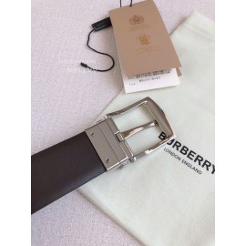 Burberry Black Calf Silver Needle Buckle 35mm Belts For Men