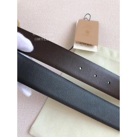 Burberry Black Calf Silver Needle Buckle 35mm Belts For Men