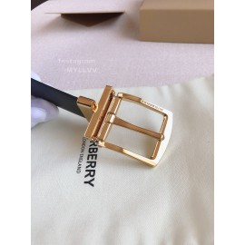 Burberry Black Calf Gold Needle Buckle 35mm Belts For Men