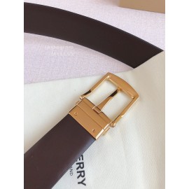 Burberry Black Calf Gold Needle Buckle 35mm Belts For Men