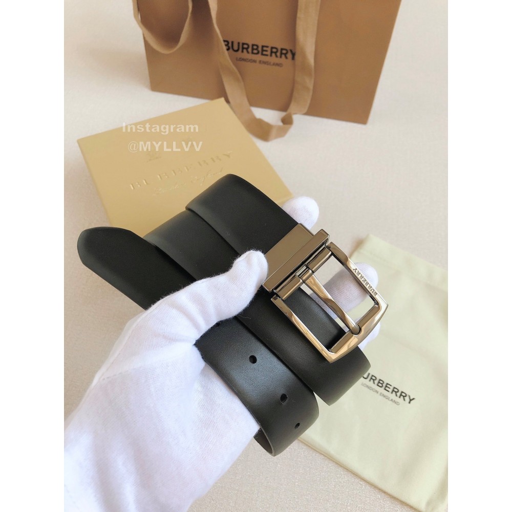 Burberry Black Calf Needle Buckle 35mm Belts For Men