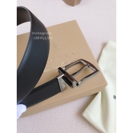 Burberry Black Calf Needle Buckle 35mm Belts For Men