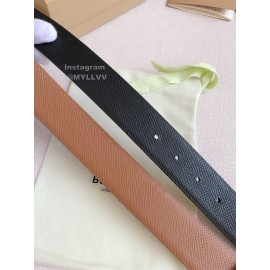 Burberry Brown Calf Silver Needle Buckle 35mm Leisure Belts 