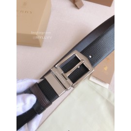 Burberry New Calf Silver Needle Buckle 35mm Leisure Belts 