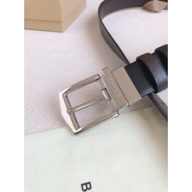 Burberry New Calf Silver Needle Buckle 35mm Leisure Belts 