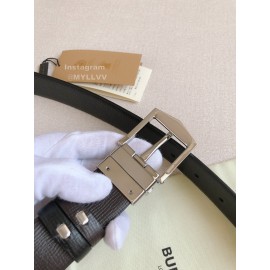 Burberry New Calf Silver Needle Buckle 35mm Leisure Belts 
