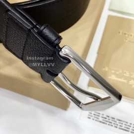 Burberry New Plaid Calf Silver Needle Buckle 35mm Belts 