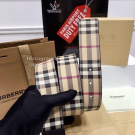 Burberry New Plaid Calf Silver Needle Buckle 35mm Belts 