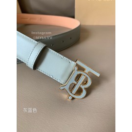 Burberry Fashion Calf Gold Buckle 34mm Belts For Women Blue