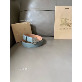 Burberry Fashion Calf Gold Buckle 34mm Belts For Women Blue