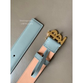 Burberry Fashion Calf Gold Buckle 34mm Belts For Women Blue