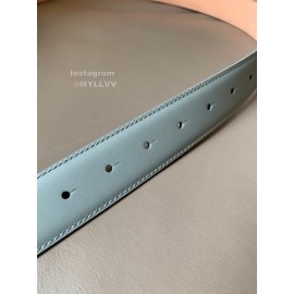 Burberry Fashion Calf Gold Buckle 34mm Belts For Women Blue