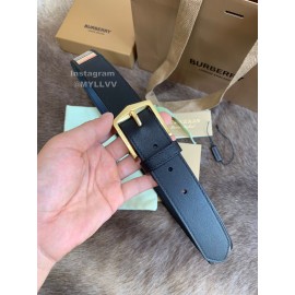 Burberry Black Plaid Calf Gold Needle Buckle 35mm Belts