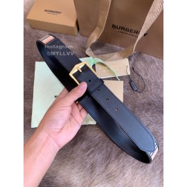 Burberry Black Plaid Calf Gold Needle Buckle 35mm Belts