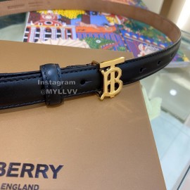 Burberry Fashion Black Calf Gold Buckle 20mm Belts For Women 