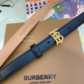Burberry Fashion Black Calf Gold Buckle 20mm Belts For Women 